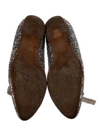 Miu Miu Glitter Bow Accents Flats