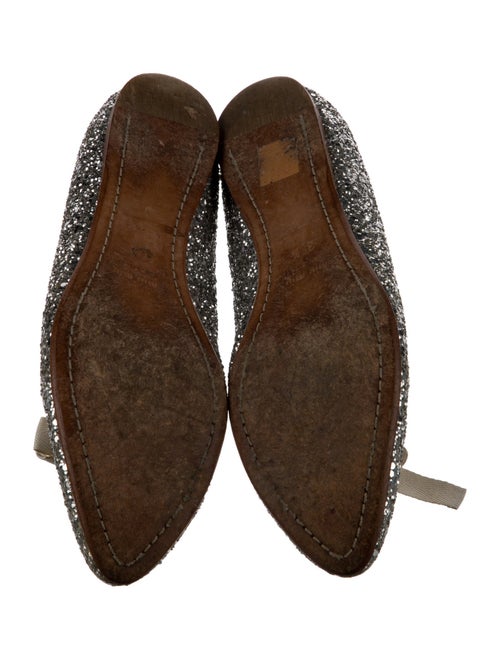 Miu Miu Glitter Bow Accents Flats