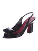Miu Miu Patent Leather Bow Accents Slingback Pumps