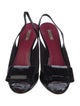 Miu Miu Patent Leather Bow Accents Slingback Pumps