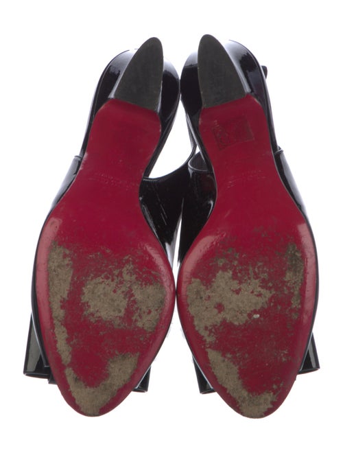 Miu Miu Patent Leather Bow Accents Slingback Pumps