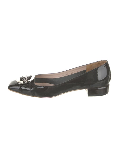 Salvatore Ferragamo Patent Leather Crystal Embellishments Pumps