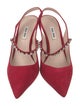 Miu Miu Suede Crystal Embellishments Slingback Pumps