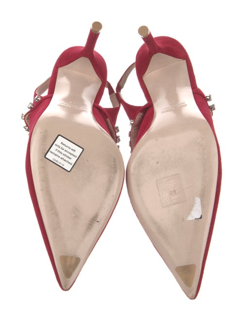 Miu Miu Suede Crystal Embellishments Slingback Pumps