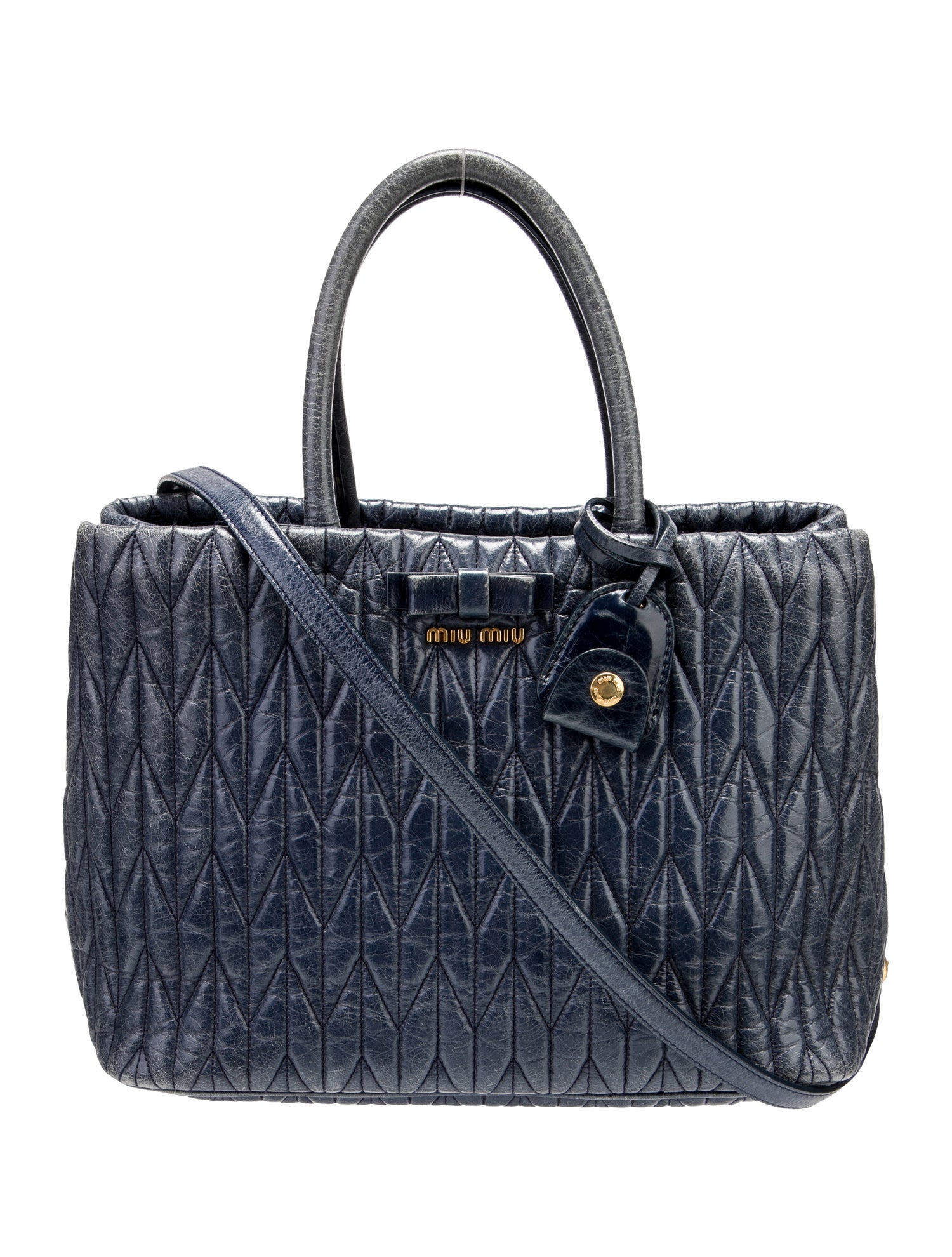 Miu Miu Leather Bucket Bag - Black Totes, Handbags