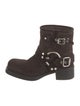 Miu Miu Suede Studded Accents Moto Boots