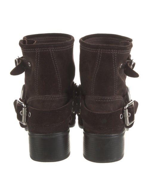 Miu Miu Suede Studded Accents Moto Boots