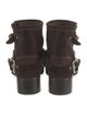 Miu Miu Suede Studded Accents Moto Boots