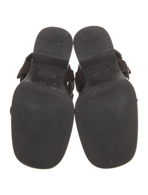 Miu Miu Suede Studded Accents Moto Boots