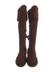 Miu Miu Suede Whipstitch Trim Boots