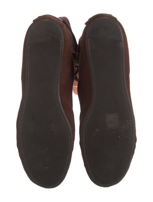 Miu Miu Suede Whipstitch Trim Boots