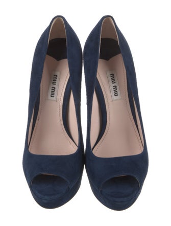 Miu Miu Suede Glitter Accents Pumps