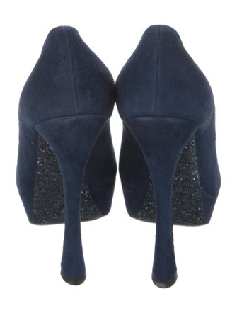 Miu Miu Suede Glitter Accents Pumps