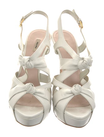 Miu Miu Leather Slingback Sandals