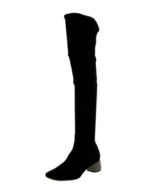 Miu Miu Suede Crystal Embellishments Boots