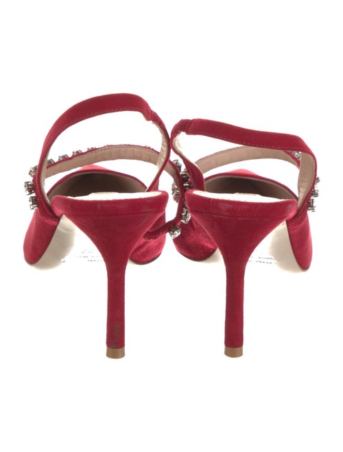 Miu Miu Suede Crystal Embellishments Slingback Pumps