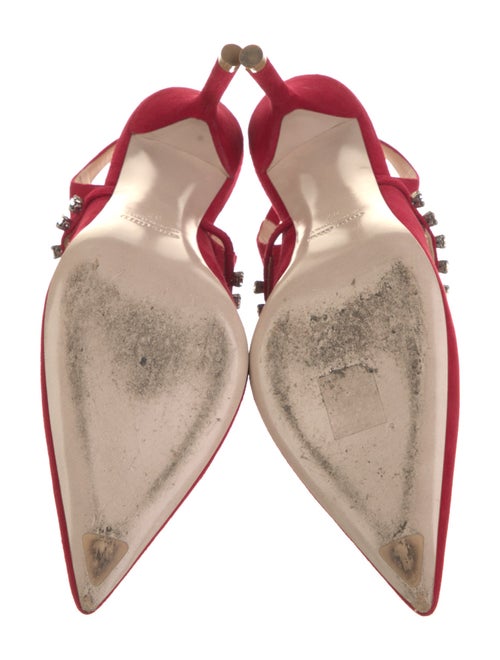 Miu Miu Suede Crystal Embellishments Slingback Pumps