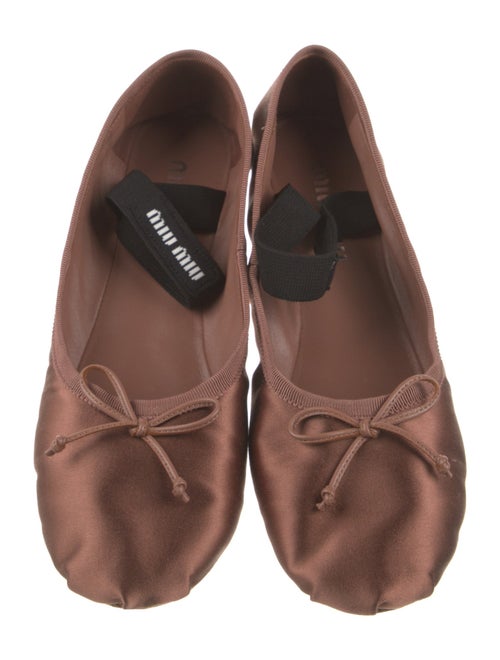 Miu Miu Satin Bow Accents Ballet Flats