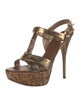 Miu Miu Leather T-Strap Sandals