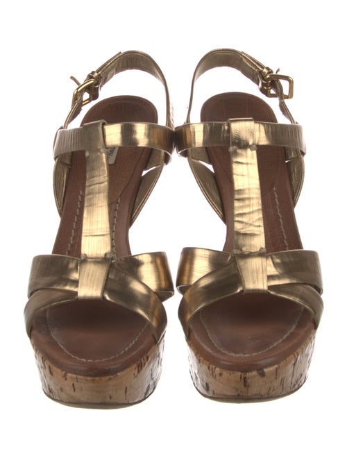 Miu Miu Leather T-Strap Sandals