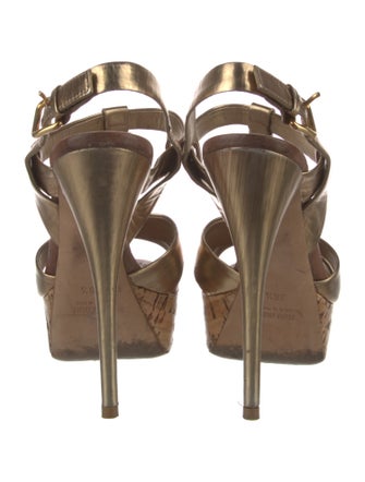 Miu Miu Leather T-Strap Sandals
