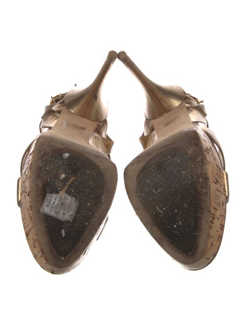 Miu Miu Leather T-Strap Sandals