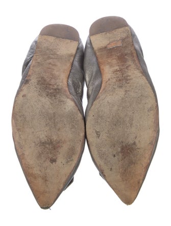 Miu Miu Leather Crystal Embellishments Ballet Flats