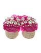 Miu Miu Fur Crystal Embellishments Espadrilles