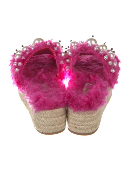 Miu Miu Fur Crystal Embellishments Espadrilles