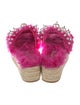Miu Miu Fur Crystal Embellishments Espadrilles