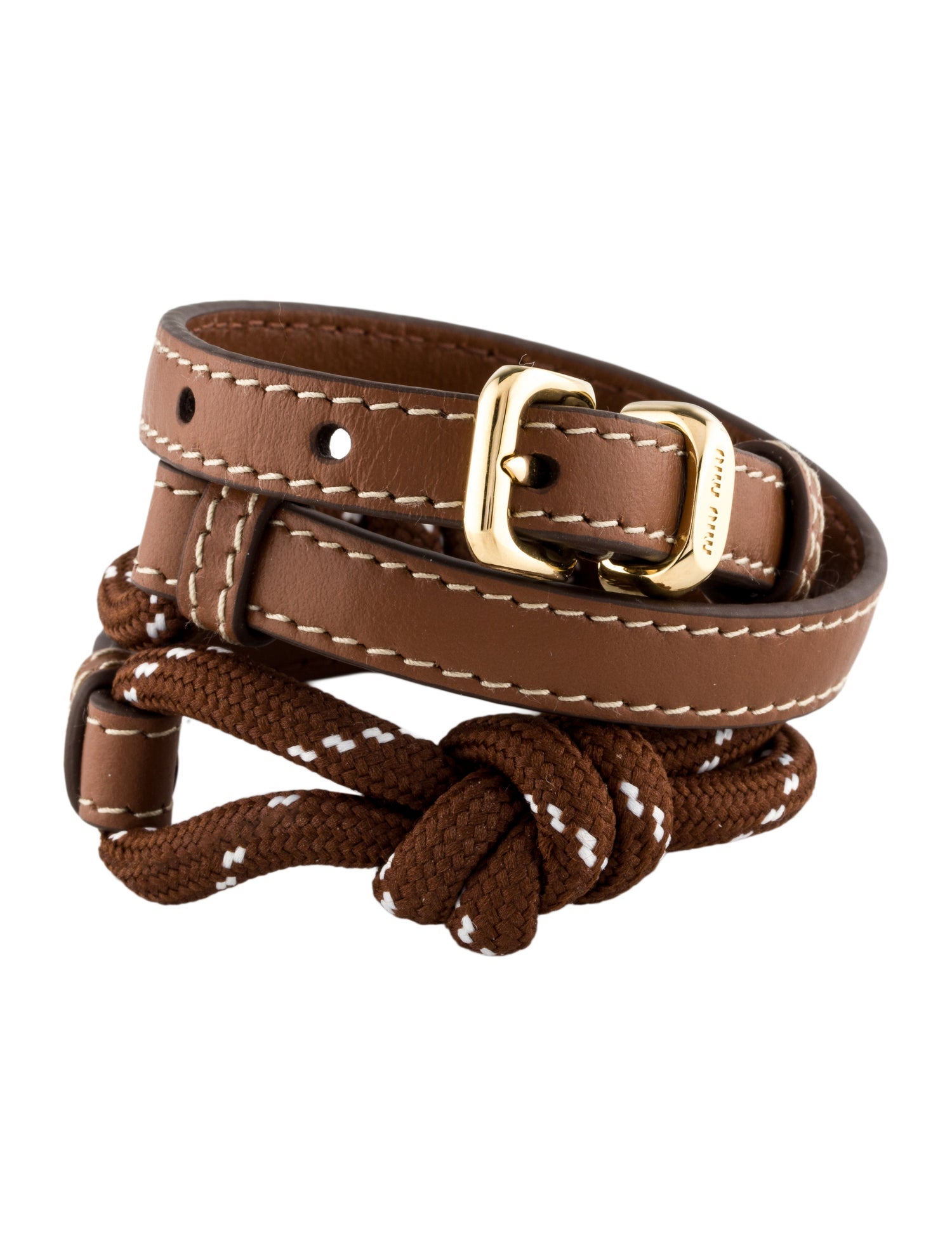 ブレスレット Miu Miu Brown Leather Bracelet Miu Miu Leather Bracelet | Brown | FARFETCH UK