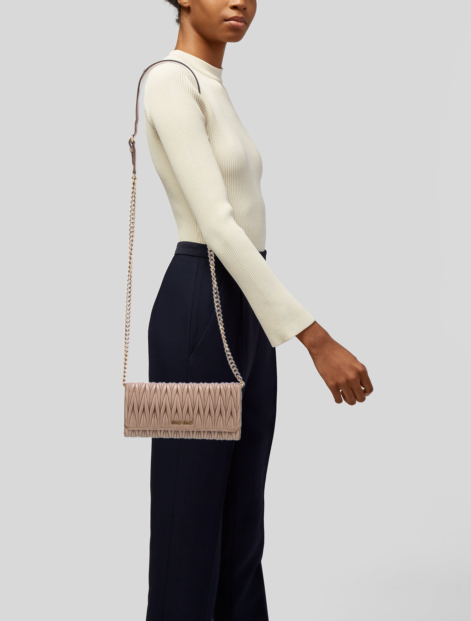 Miu Miu Lambskin Shoulder Bag