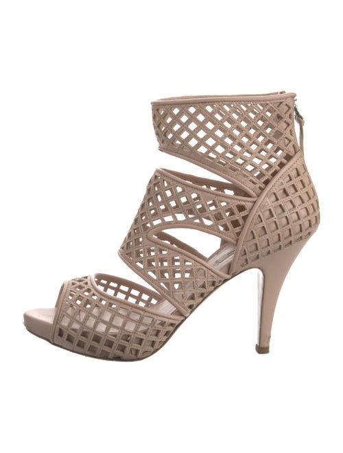 Miu Miu Leather Lasercut Accents Sandals