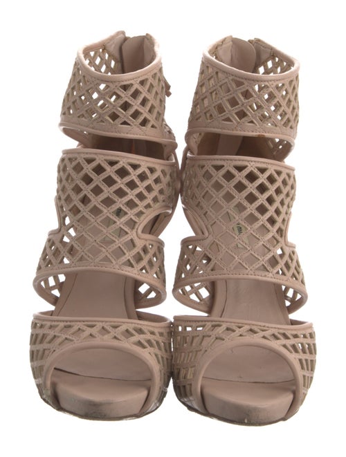 Miu Miu Leather Lasercut Accents Sandals