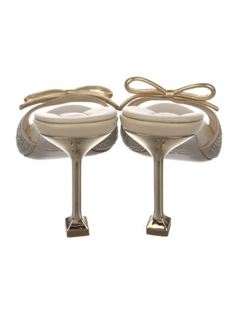 Miu Miu Leather Bow Accents Slides