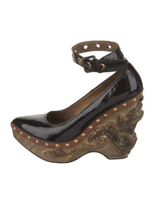 Miu Miu Patent Leather Studded Accents Pumps