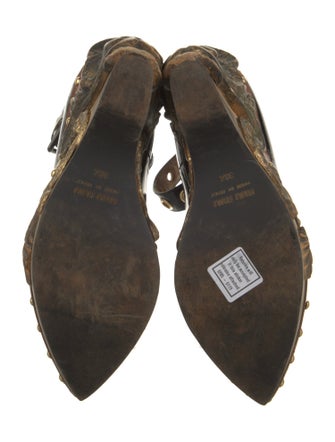 Miu Miu Patent Leather Studded Accents Pumps