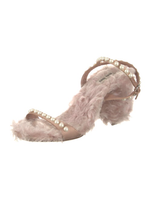 Miu Miu Fur Studded Accents Gladiator Sandals
