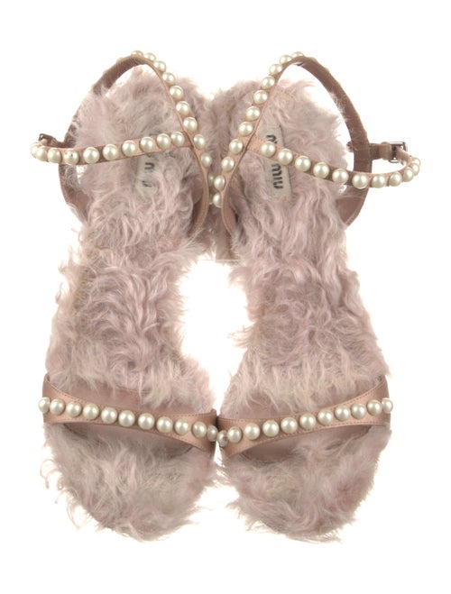 Miu Miu Fur Studded Accents Gladiator Sandals