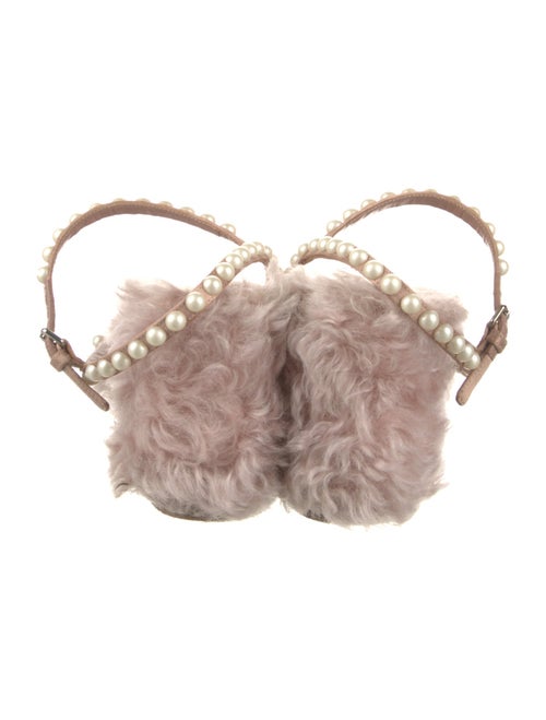 Miu Miu Fur Studded Accents Gladiator Sandals