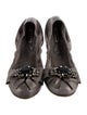 Miu Miu Leather Bow Accents Ballet Flats