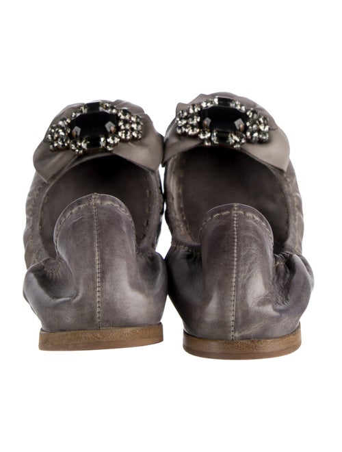 Miu Miu Leather Bow Accents Ballet Flats