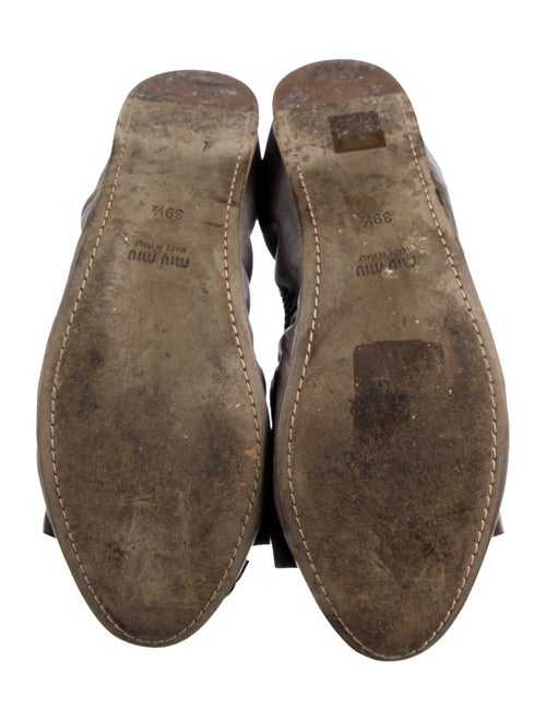 Miu Miu Leather Bow Accents Ballet Flats