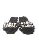 Miu Miu Faux Pearl Accents Faux Fur Slides
