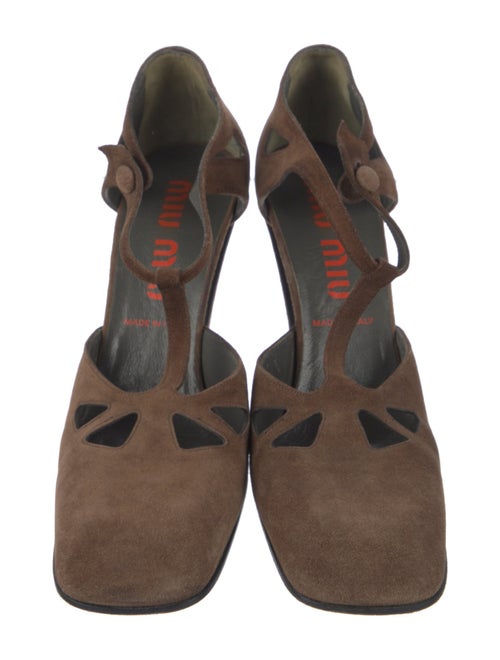 Miu Miu Suede T-Strap Pumps