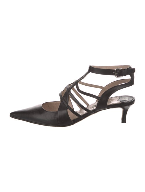 Miu Miu Leather Cutout Accent Slingback Pumps