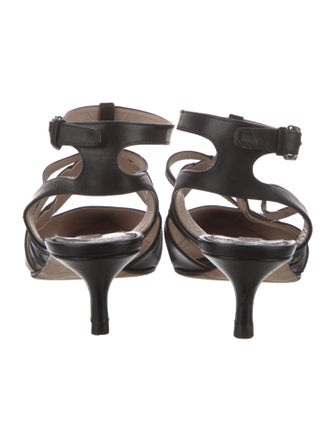 Miu Miu Leather Cutout Accent Slingback Pumps