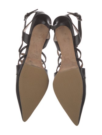 Miu Miu Leather Cutout Accent Slingback Pumps