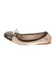 Miu Miu Patent Leather Bow Accents Ballet Flats