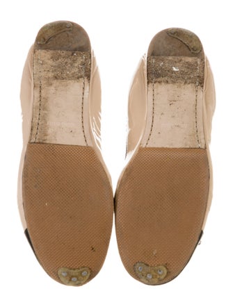 Miu Miu Patent Leather Bow Accents Ballet Flats